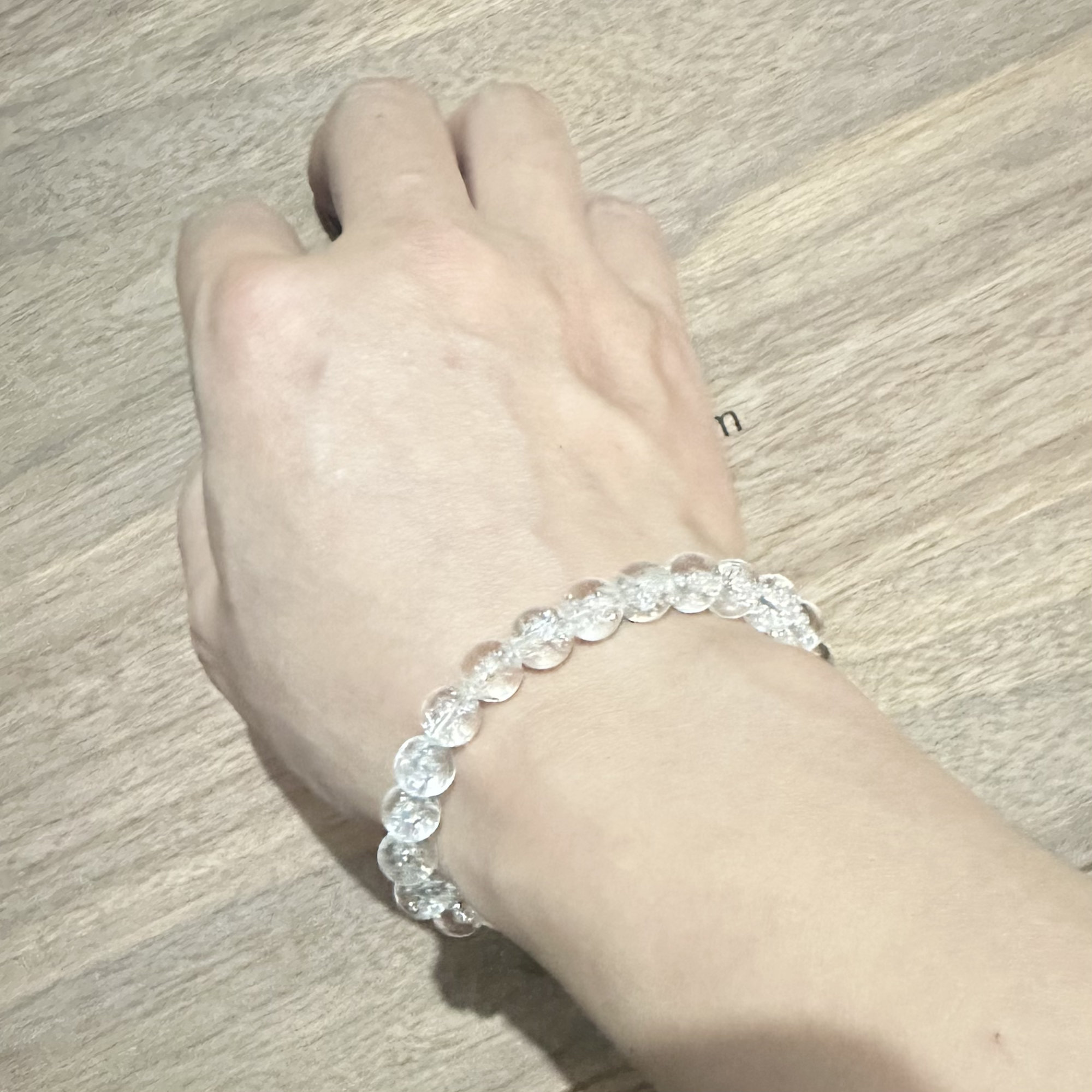 Clear Crackle Quartz bracelet rendering 2