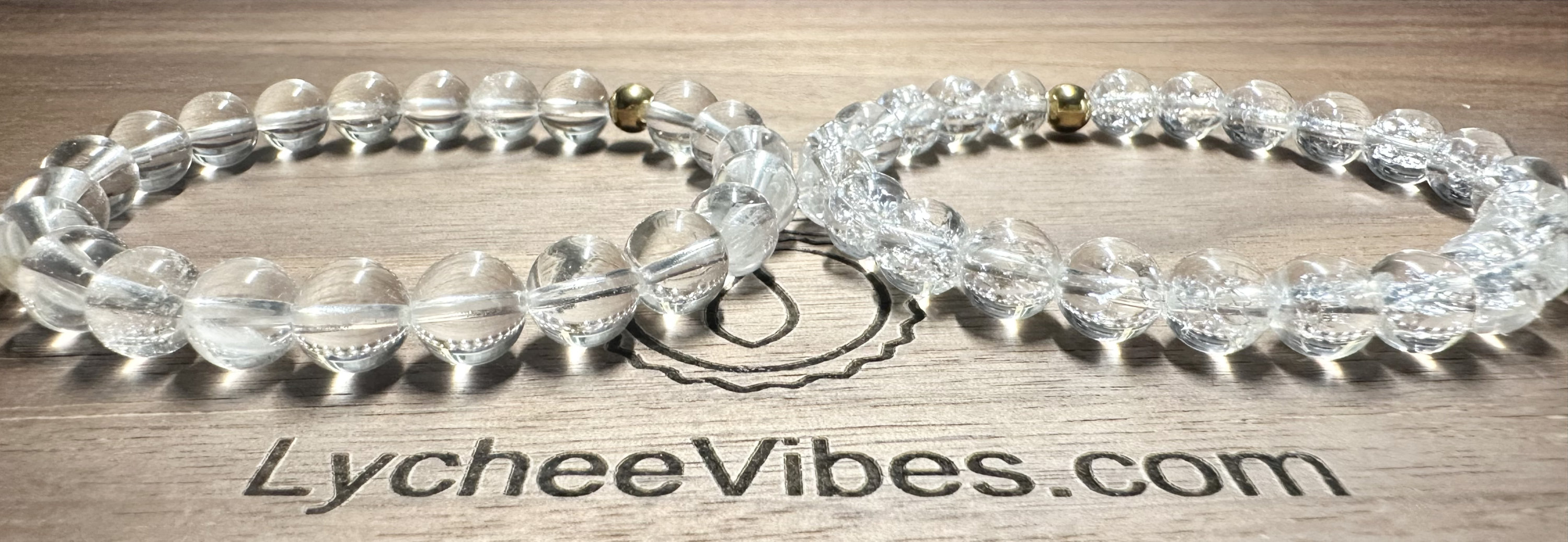 Clear Quartz bracelet & Clear Crackle Quartz bracelet